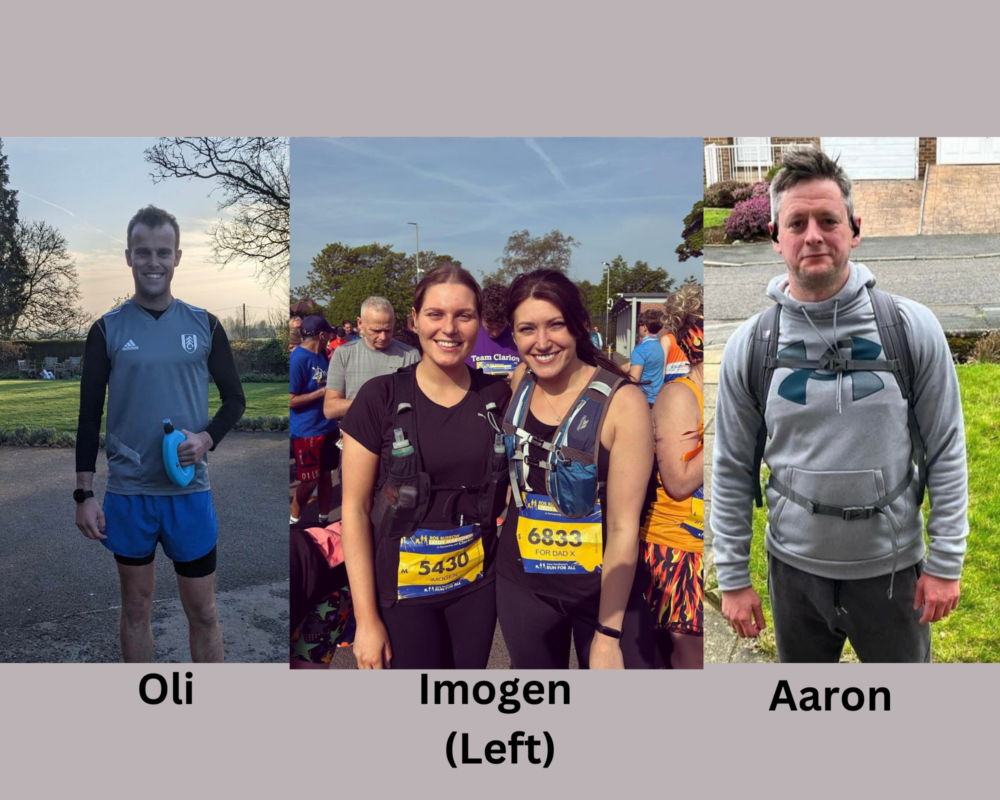 Aaron, Imogen and Oli take on a range of different marathon distances to support our work